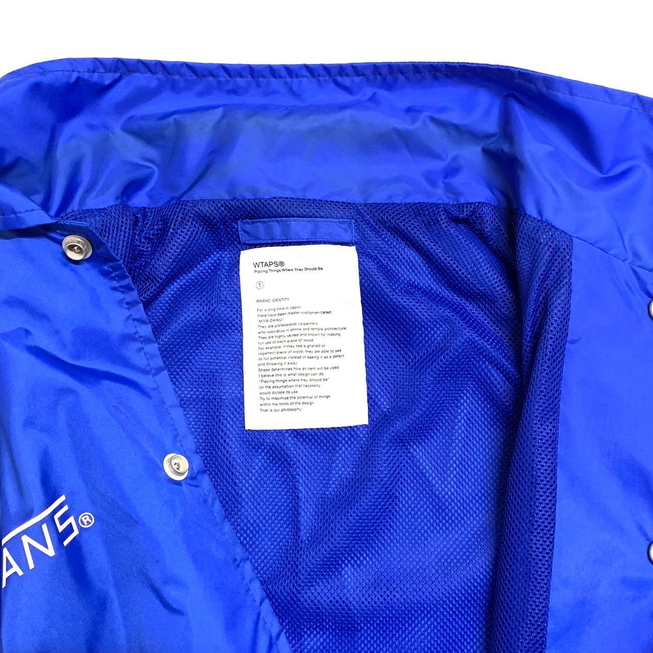 WTAPS×VANS】ダブルタップス/コーチジャケット/Sサイズ/ブルー - メルカリ