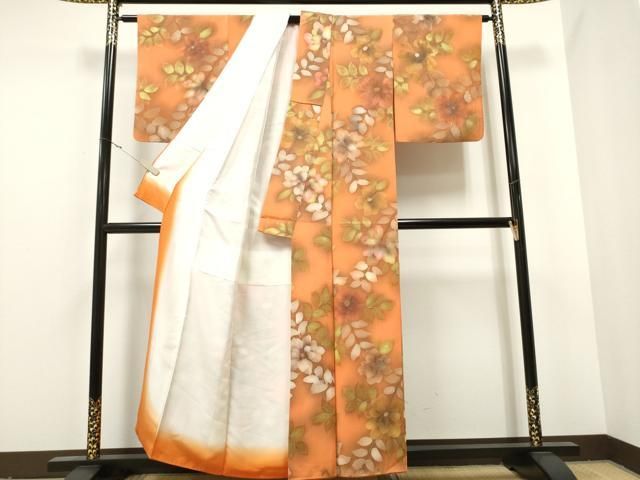 平和屋着物▽上質な小紋 単衣 地紋起こし 風景文 暈し染め