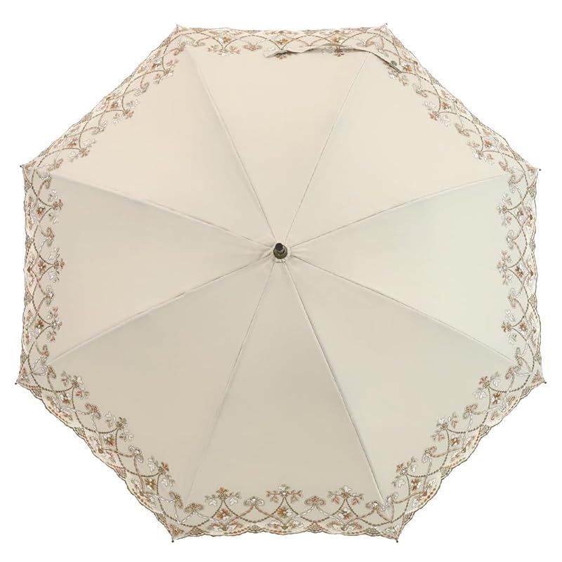 シノワズリーモダン 日傘 レディース 完全遮光 長傘 ショート長傘 遮熱 逃熱 晴雨兼用 女優日傘 遮光100％ UVカット100％ 遮熱マーブル刺繍 かわず張り ショート長日傘 紫外線対策 涼しい ギフト 母の日 モカ