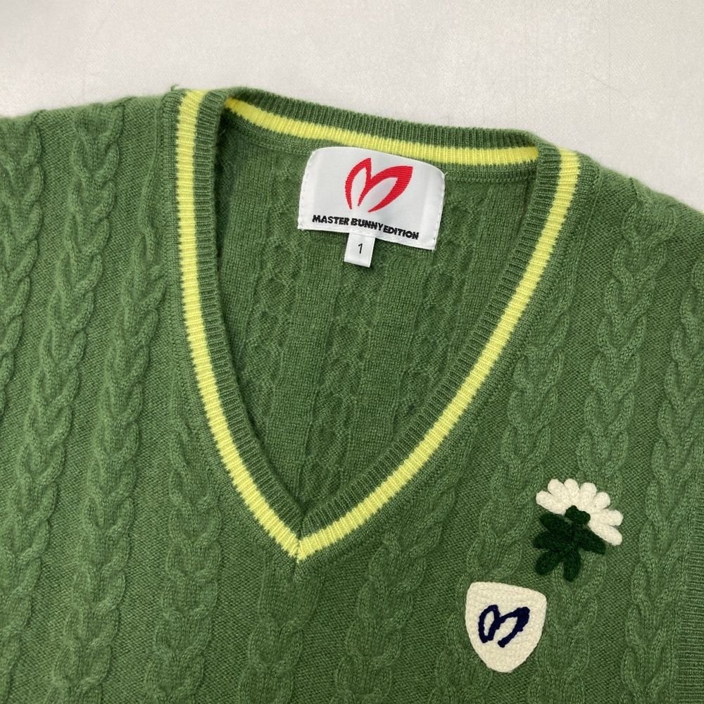 BRIEFING オリーブ Vネックベスト BRIEFING Vネックニットベスト バックロゴ Sサイズ オリーブグリーン