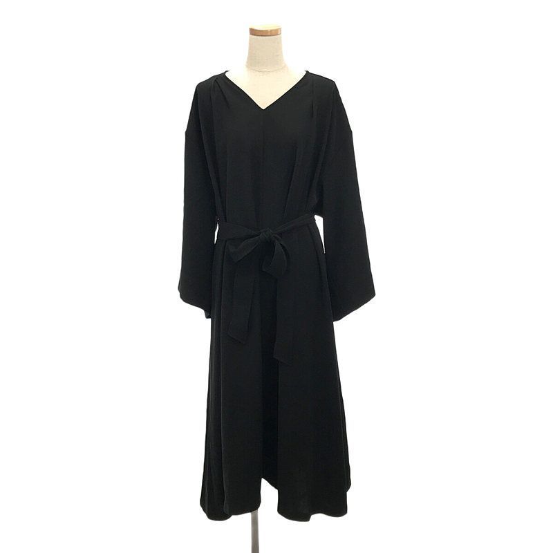 foufou / フーフー | 【THE DRESS #07】drape v neck dress / ドレープVネックドレス ワンピース | 0 |