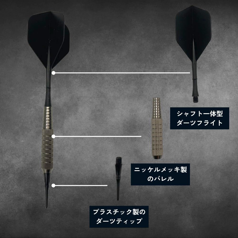 【迅速発送】ダーツ セット 12本 ハウスダーツ 初心者 練習用 入門セット チップ100個付き ソフトダーツ 矢 フライト一体型