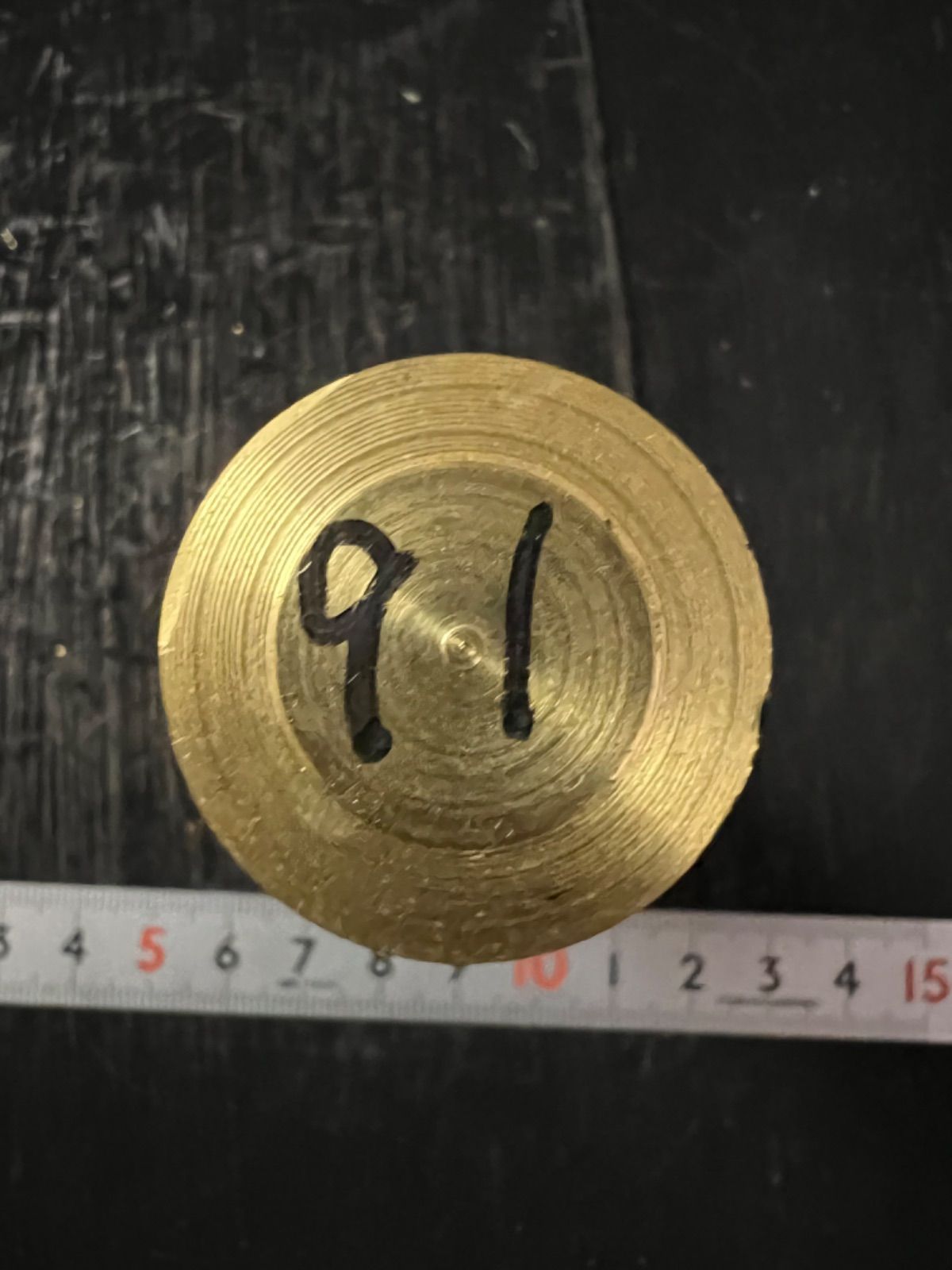 真鍮丸棒　カドミレス　φ25×91mm 外径素材肌　金属材料　端材　1本