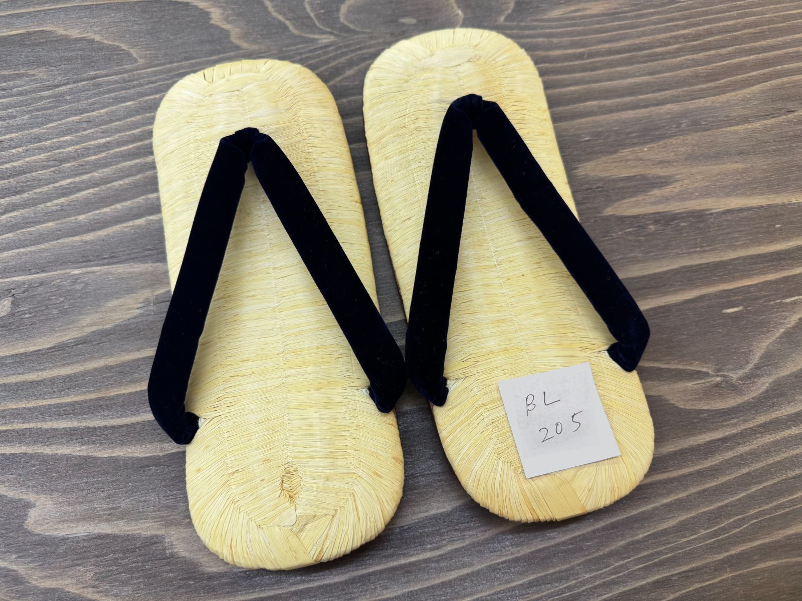 本畳表雪駄 男草履 濃紺 ほぼ黒 別珍鼻緒 南部表 BL205