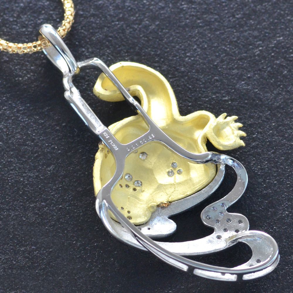 プラチナ900/K18/ルビー(ダイヤ入) ネックレス メンズ K18 18金