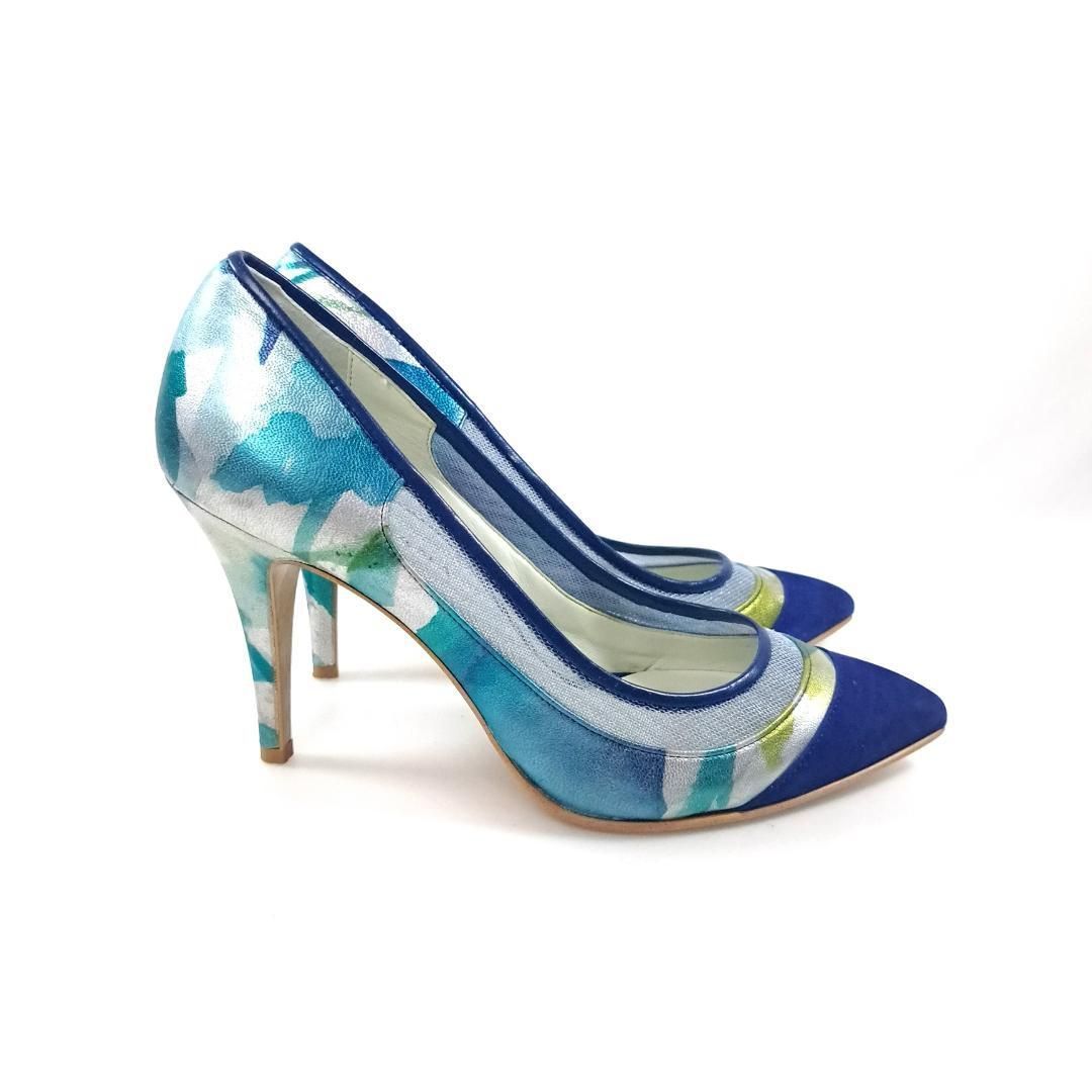 DIANA ダイアナ グリッター ポインテッドトゥ パンプス シースルー 美品 ダイアナ ドット柄シースルーパンプス ブラック チュール