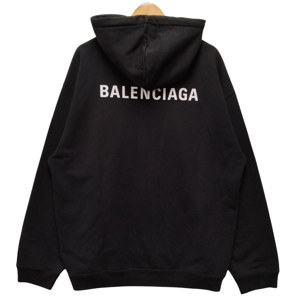 BALENCIAGA バレンシアガ 品番 600583 Medium Fit Hoodie ロゴ プリント スウェット パーカー ブラック サイズL  正規品 / 34842 - メルカリ