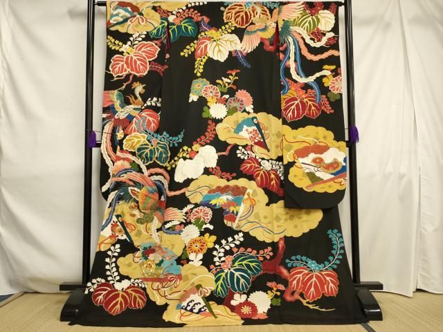 平和屋本店○アンティーク お引きずり・お引き摺り・引き振袖 和装