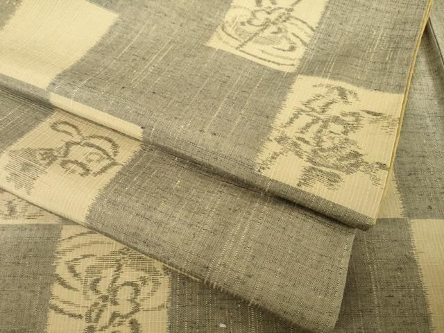 平和屋着物●上質な紬 市松文 日本昔話 正絹 AABB4402ck