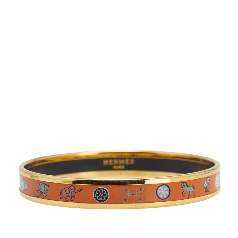 エルメス エマイユPM 七宝焼き ゴールド マルチカラー メッキ レディース HERMES 214-33196