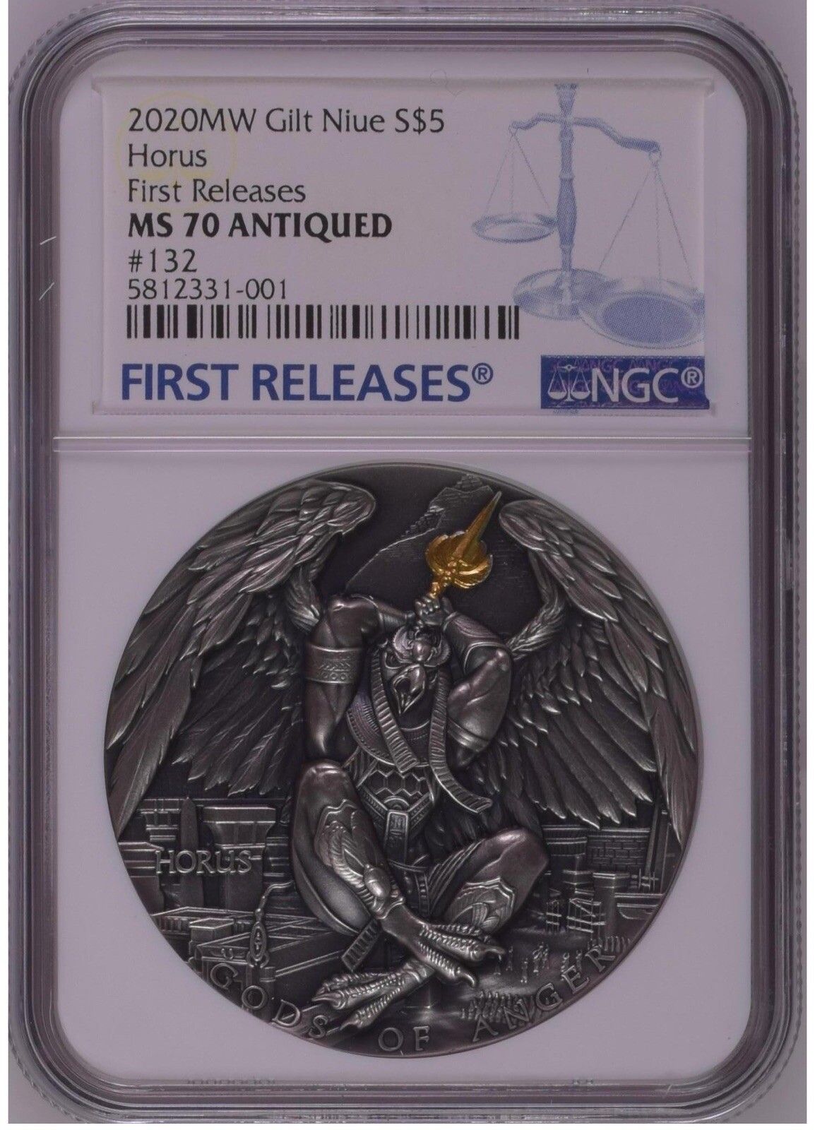 NGC MS70 FR Niue Island 2oz H Gods of ANGER $5 Silver Coin 2020 High Relief