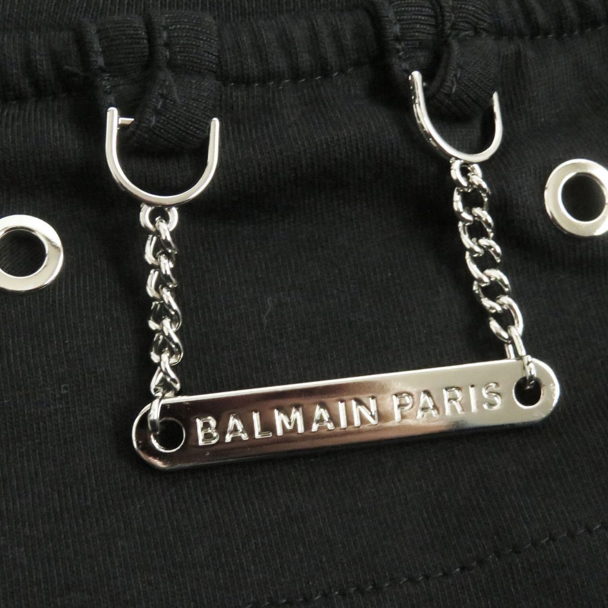 美品□BALMAIN/バルマン ラインストーン シルバー金具 コットン100