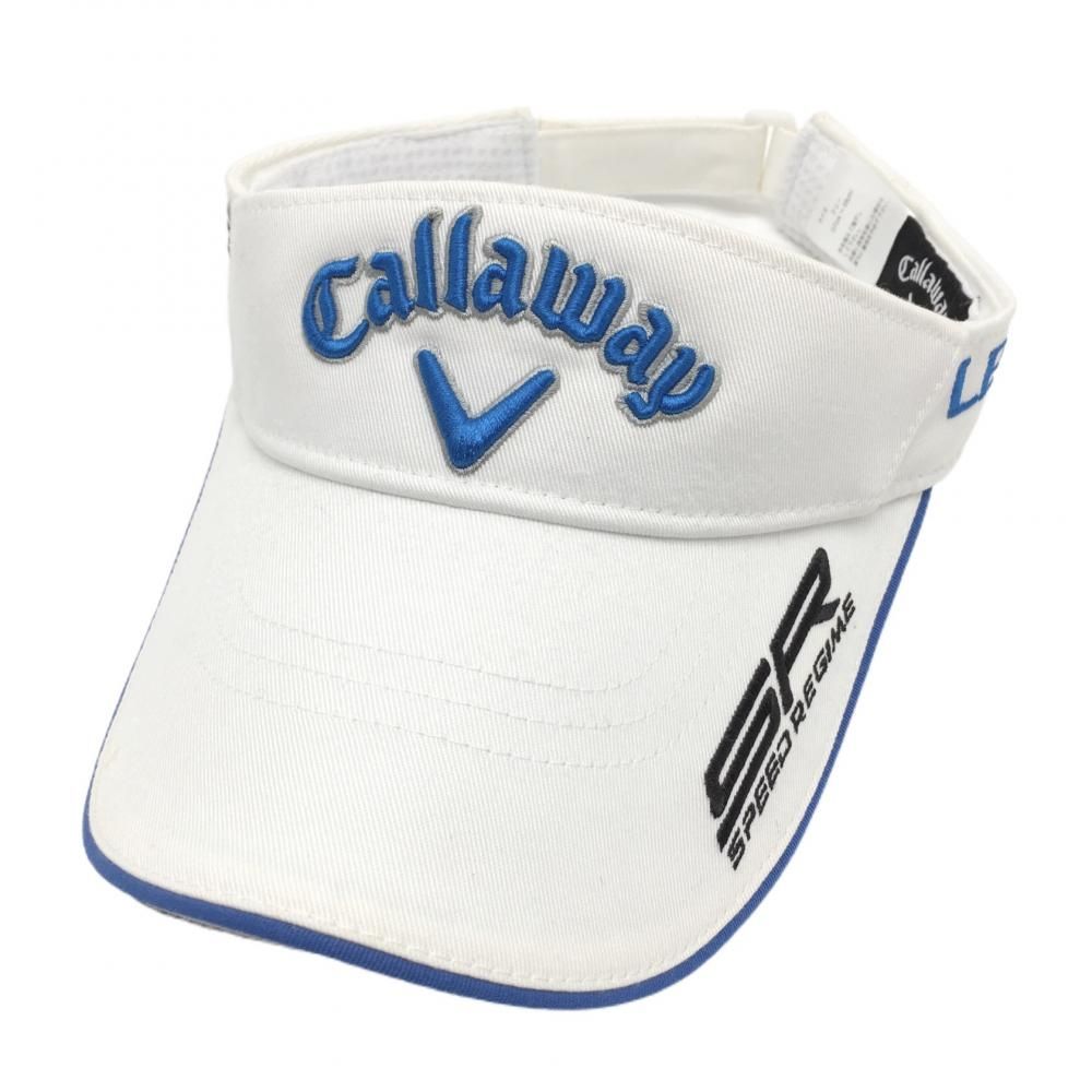 ★SALE10％OFF★キャロウェイ サンバイザー 白×ブルー 立体ロゴ刺しゅう  フリー(57-59cm) ゴルフウェア Callaway