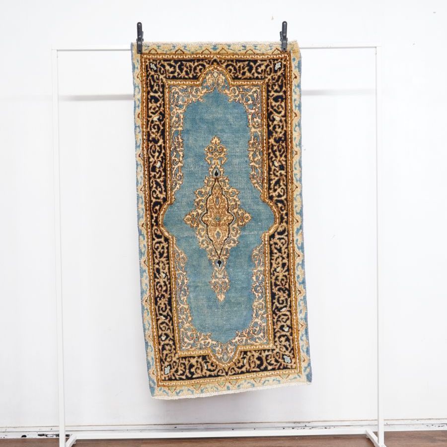 ヴィンテージラグ ペルシャ絨毯 ケルマン産 123cm×61cm 手織り絨毯 ハンドメイド