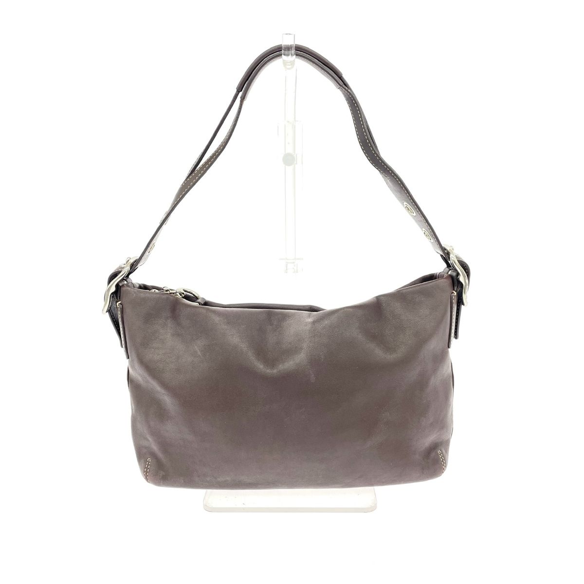 COACH コーチ ワンショルダーバッグ F01417 ダークブラウン レザー 