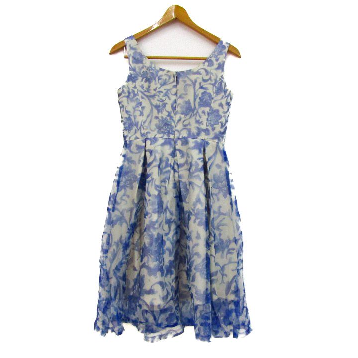 ダイアグラム ワンピース ノースリーブ ブランド トップス 白 レディース 36サイズ ホワイト×ブルー Diagram