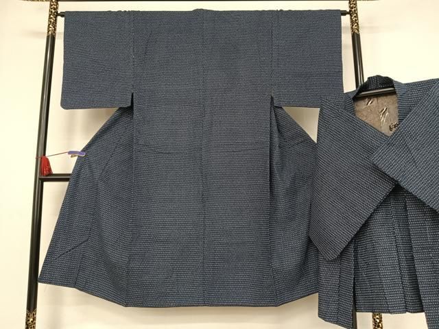 平和屋着物●男性 久留米絣 アンサンブル 井桁絣 綿 AABA4576np