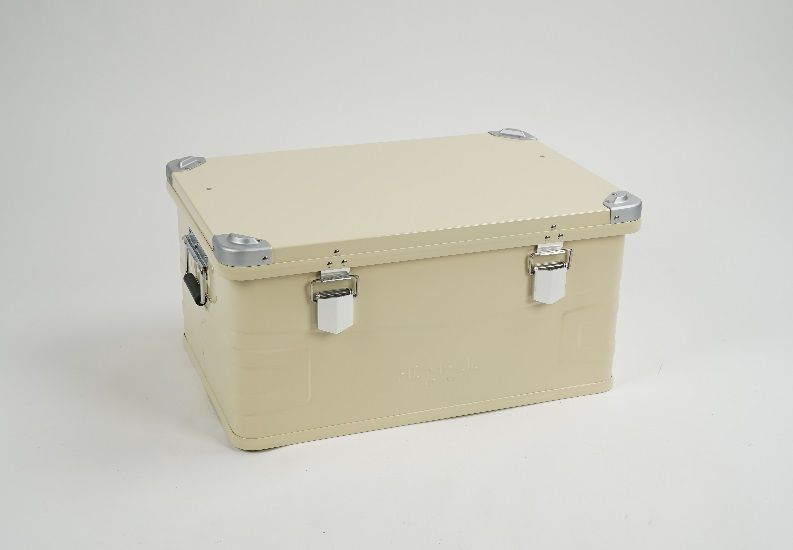 ★ HOMFUL★スタッキングアルミコンテナボックス★クリーム★75Ｌ★Lサイズ HOMFUL スタッキング アルミ コンテナボックス クリーム 75L L
