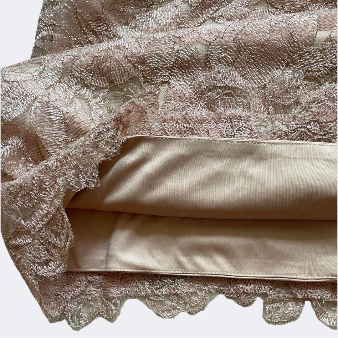 新品◇TADASHI SHOJI タダシショージ 上品ゴールドピンクベージュお花