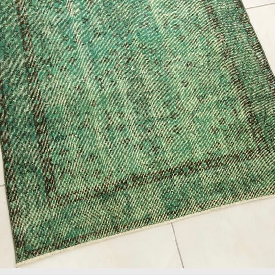 ㉝【Vintage】1970s 特価！大判！グリーン　トルコ製ヴィンテージラグ ㉝【Vintage】1970s 特価！大判！グリーン トルコ製ヴィンテージラグ