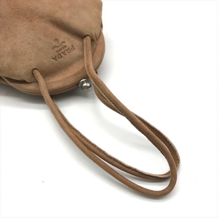 良品PRADAプラダスエードショルダーバッグハンドバッグ正規品 Yahoo!オークション -「プラダ スエード バッグ」(ショルダーバッグ