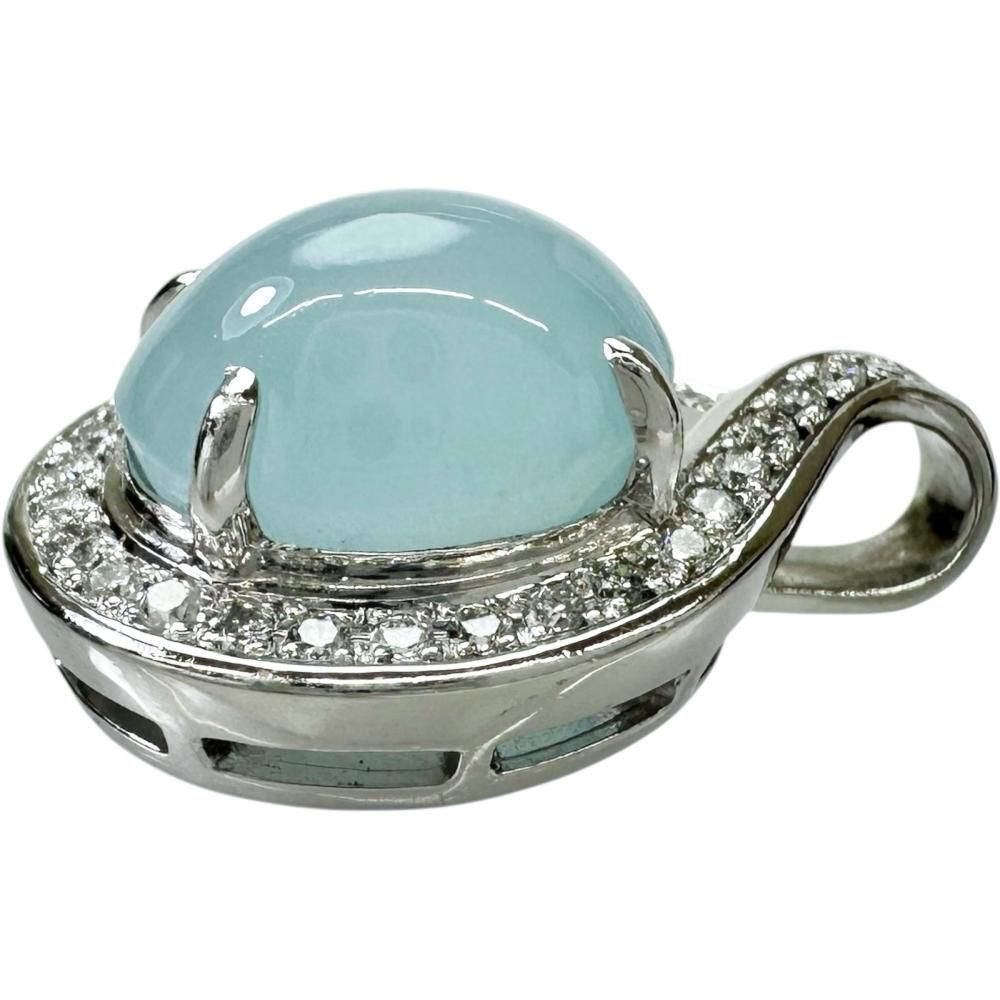 専用　アクアマリン　ペンダントトップ　ダイヤモンド　プラチナ アクアマリンキャッツアイ 7.02ct ダイヤモンド 0.31ct