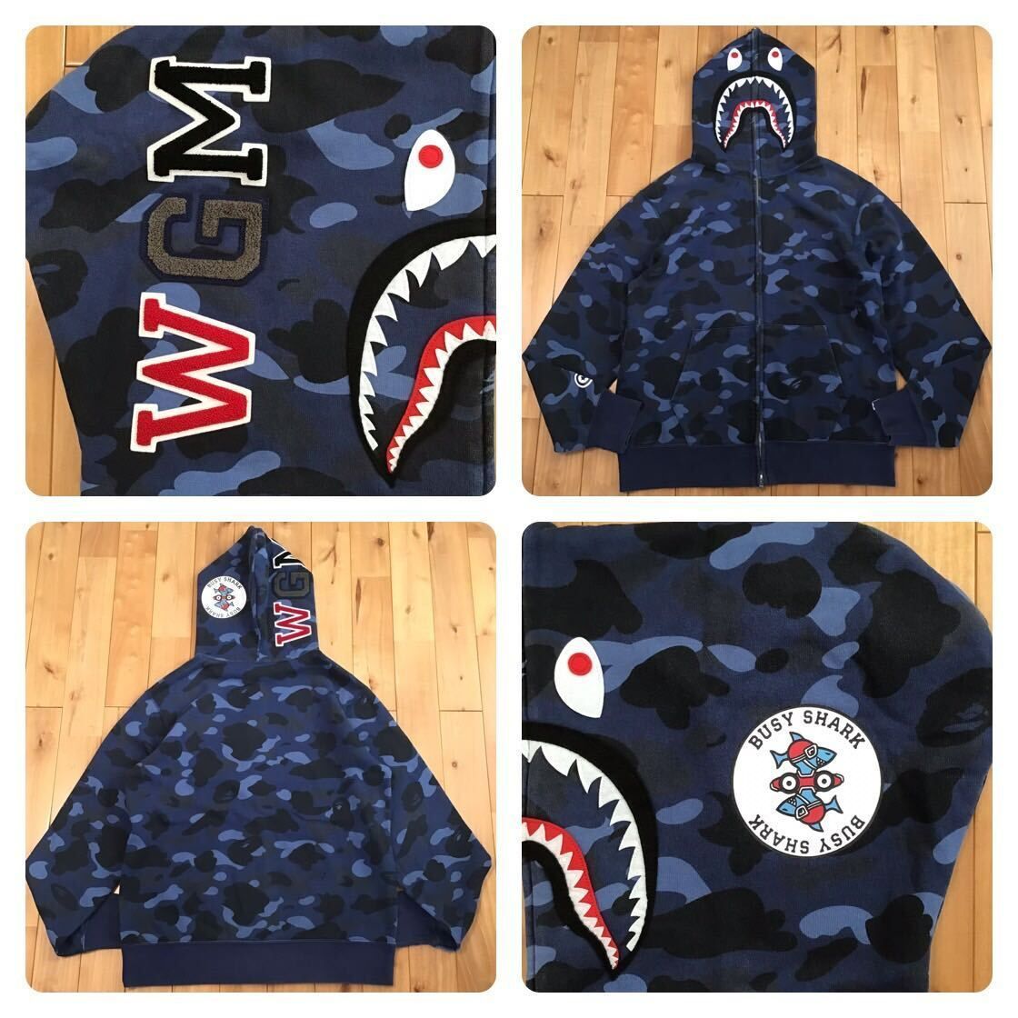 ☆XL☆ Blue camo シャーク パーカー shark full zip hoodie a bathing ape BAPE エイプ ベイプ  アベイシングエイプ 迷彩 WGM - メルカリ