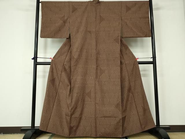 平和屋着物□上質な紬 菱文 正絹 逸品 DAAW1400qa
