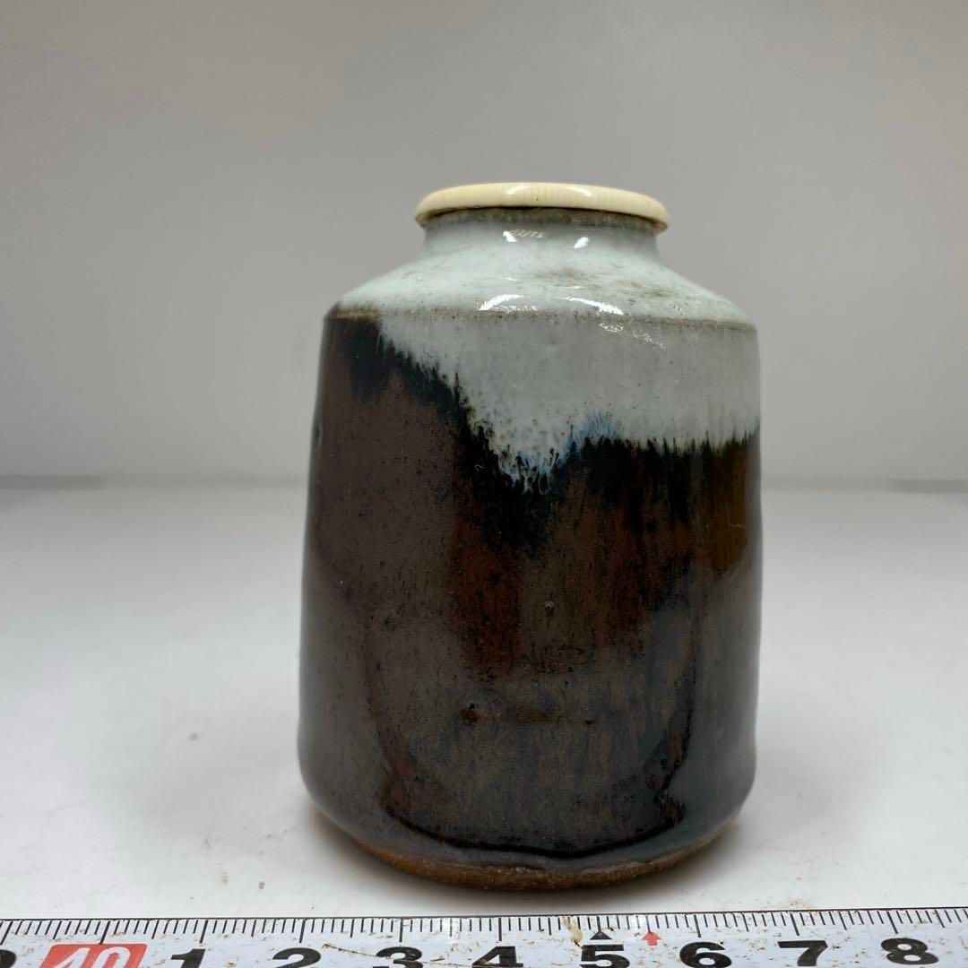 名工 中村陶痴 朝鮮唐津 茶入 高さ8㎝ タエチ 東な6-1020 2F