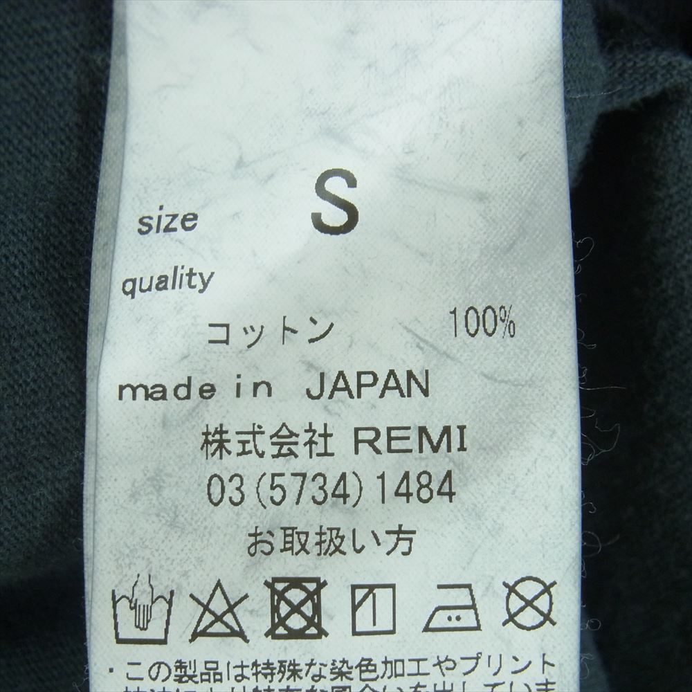 REMI RELIEF レミレリーフ 別注 HARD スペシャル加工20 天竺 長袖 Tシャツ カットソ一 チャコール系 S【中古】