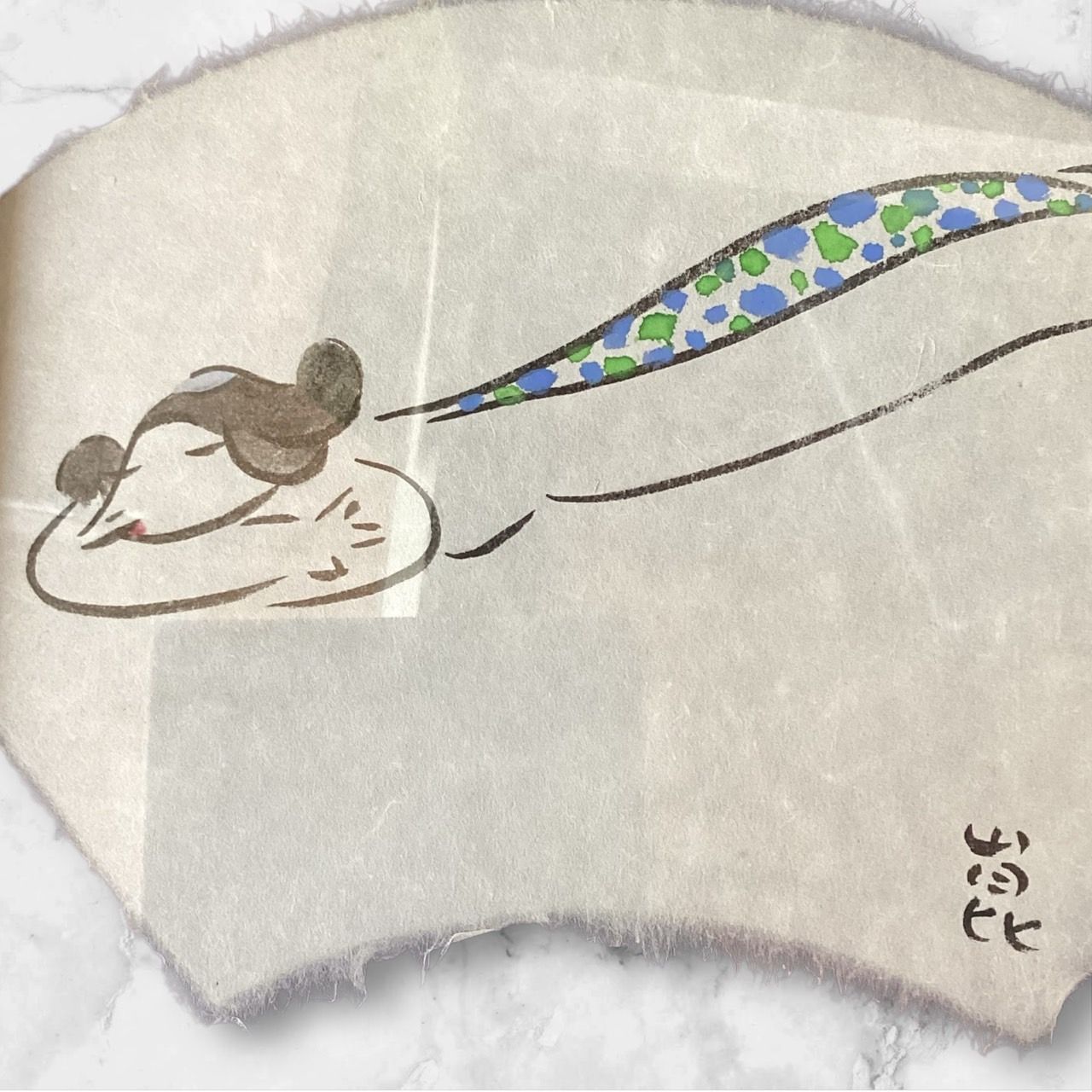 清水崑　かっぱ天国　東京かっぱくらぶ　肉筆　直筆　サイン　色紙　河童美術展覧会 清水崑 かっぱ天国 東京かっぱくらぶ 肉筆 直筆 サイン 色紙