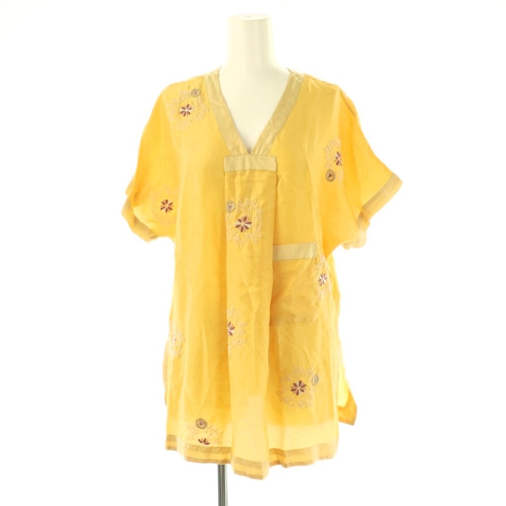 ドリスヴァンノッテン 刺繍シルクブラウス プルオーバー 半袖 38