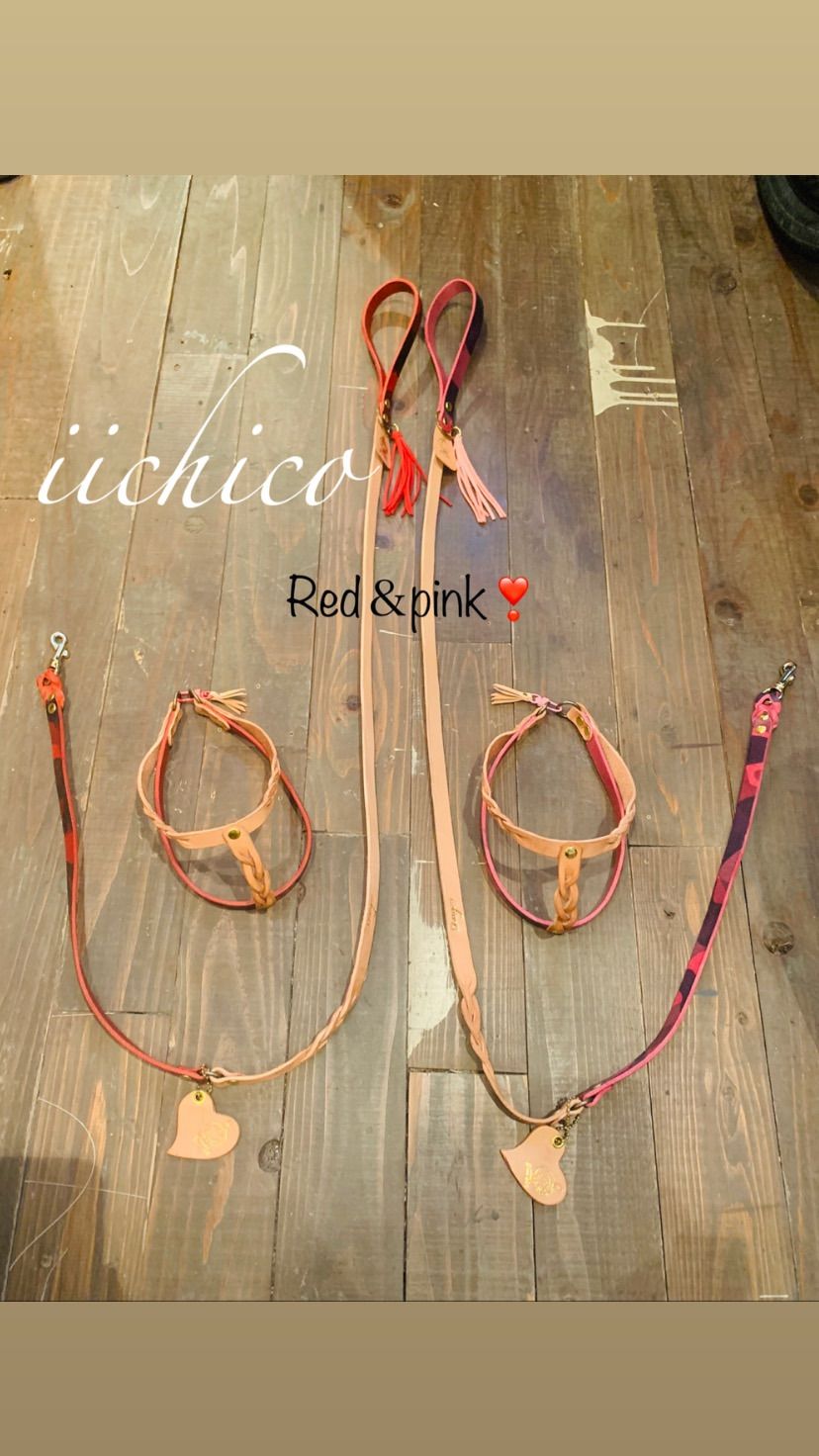 リード＆ハーネス2点SET❗️レッドミニタリー リード＆ハーネス2点SET❗️レッドミニタリー