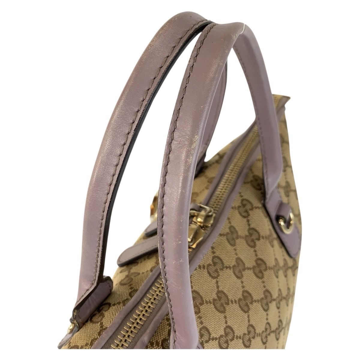 GUCCI グッチ バンブー ハート ベージュ パープル GGキャンバス