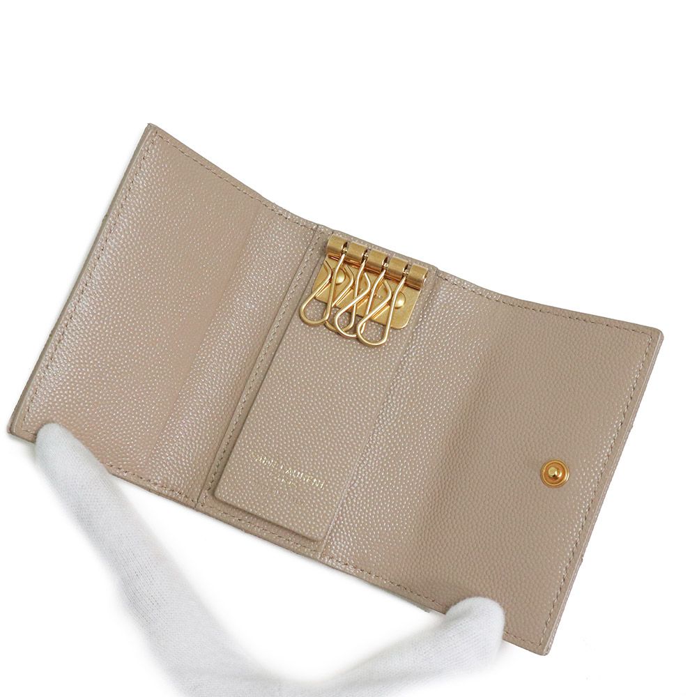 SAINT LAURENT パリ　キーケース　ベージュ SAINT LAURENT パリ キーケース ベージュ 小物