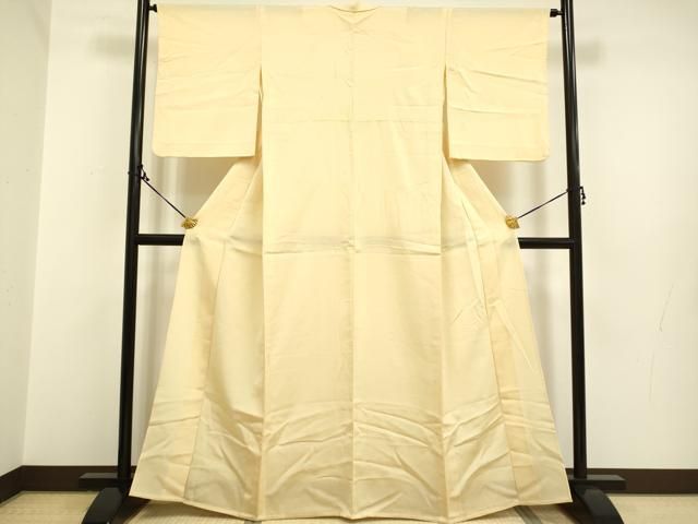 平和屋着物▽上質な色無地　単衣　蜂蜜色　ワンポイント　正絹　逸品　DAAV5641az 平和屋着物▽上質な色無地 単衣 蜂蜜色 ワンポイント 正絹 逸品