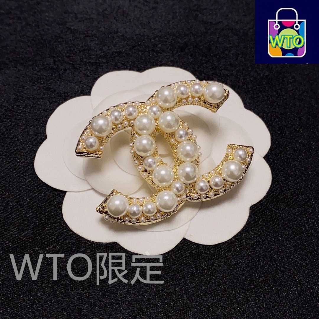 ☆輝きを添えて☆CHANEL  ブローチパール パールとゴールド最高の輝き♪】CHANEL☆ブローチ☆CCロゴ