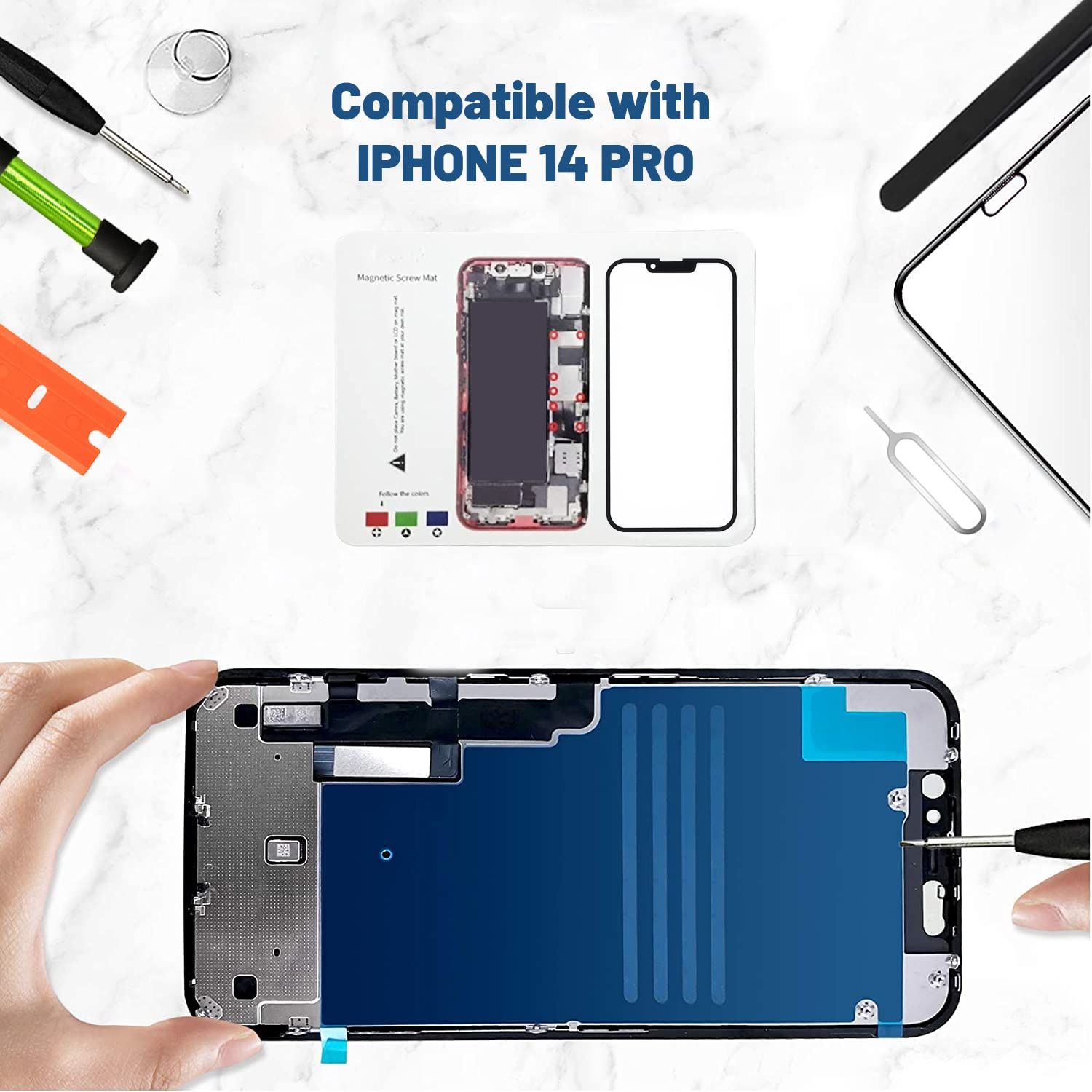 iPhone 14 Pro用Tpyag スクリーン交換、iPhone 14 Pro 6.1インチ用