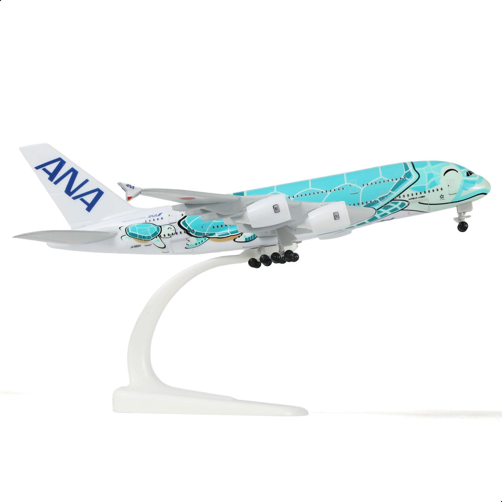 新品 QIYUMOKE A380 1/300 ANAカラーグリーンタートル風デザイン