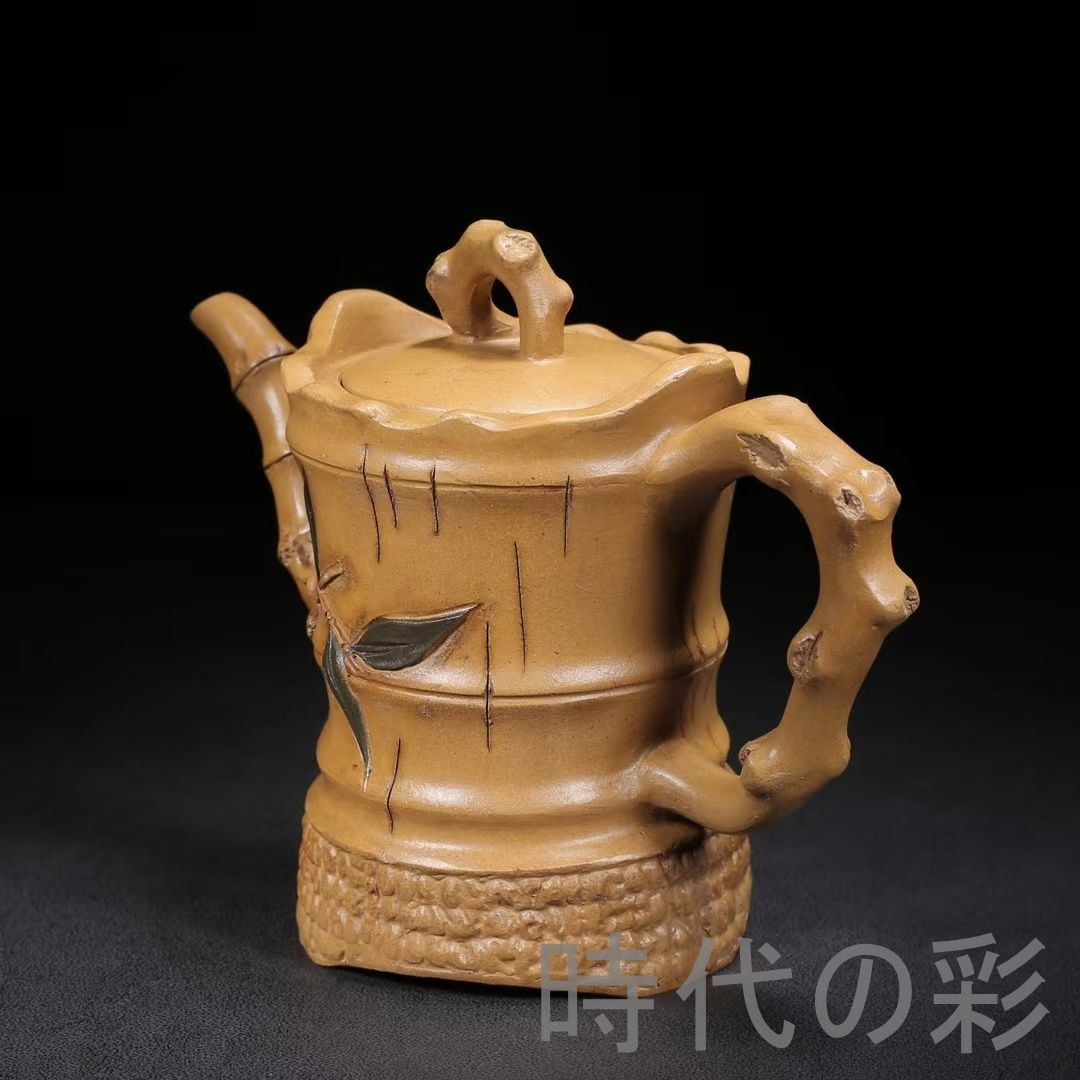 中国古美術 中国宜興 紫砂壺 歳寒三友壺 底款:顧景舟 原鉱紅泥 急須