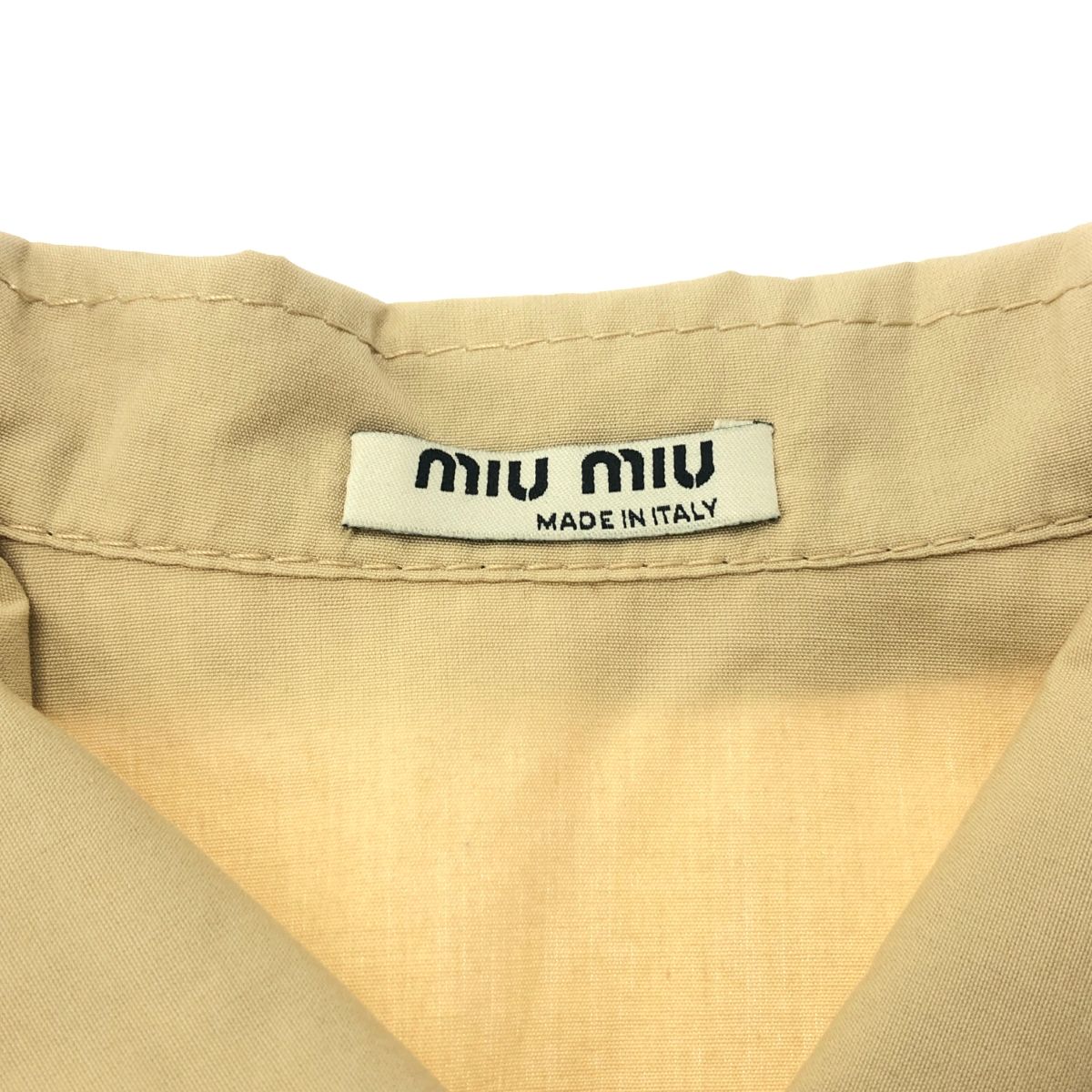 ミュウミュウ レディース トップス パフスリーブ 良好 miumiu ミュウミュウ パフスリーブ チビ襟ブラウス サイズ