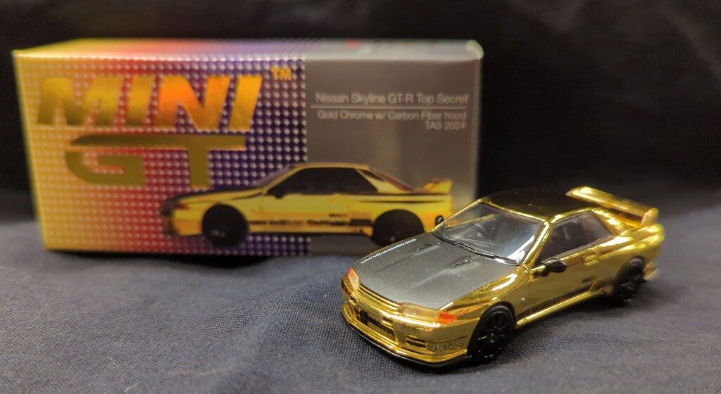 TSM MODEL 1|64MINI GT Nissan Skyline GT-R Top Secret VR32 G Chrome Carbon Fibe 671