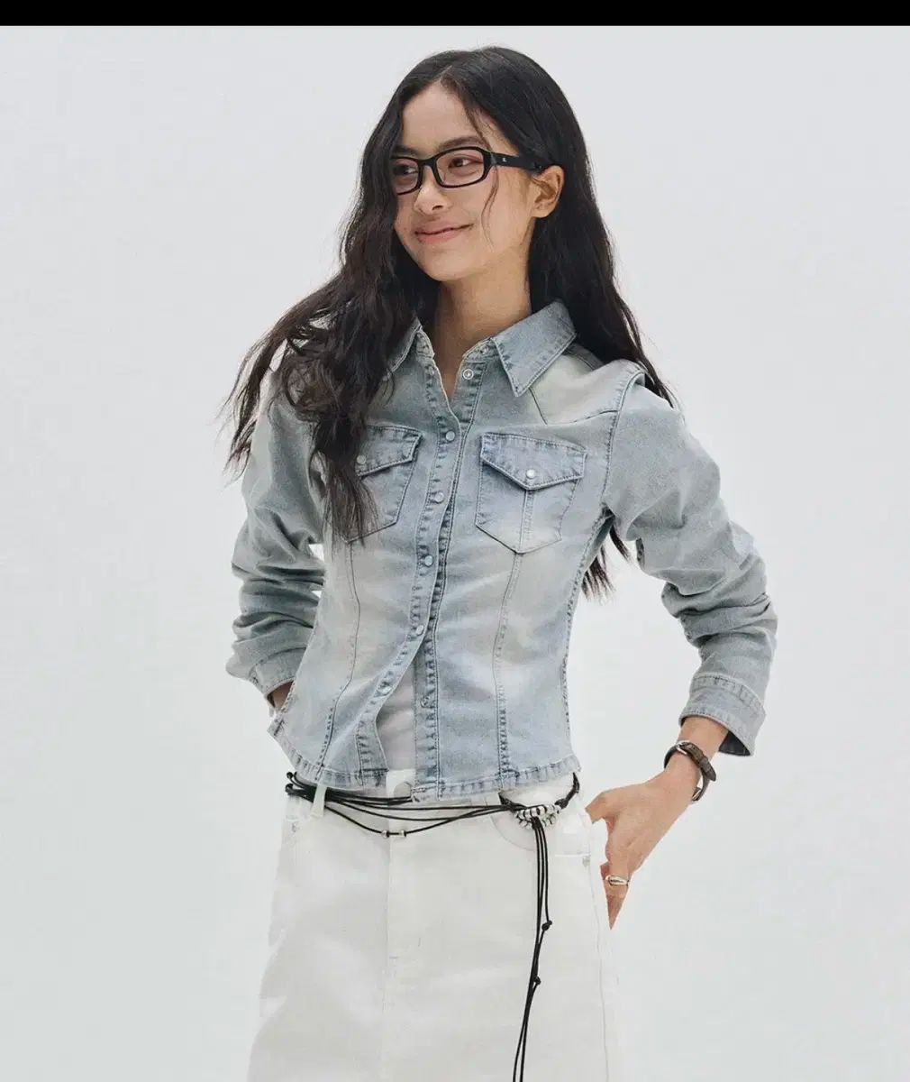 デケトウィメンズ ウェスタン スリム デニム シャツ