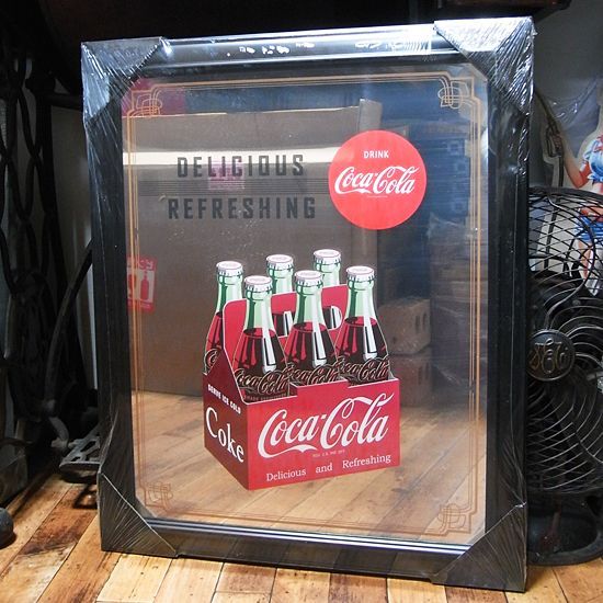 【激レア】ヴィンテージ コカコーラ パブミラー アメリカン雑貨 インテリア雑貨 コカコーラ パブミラー coca-cola DELICIOUS REFRESHING