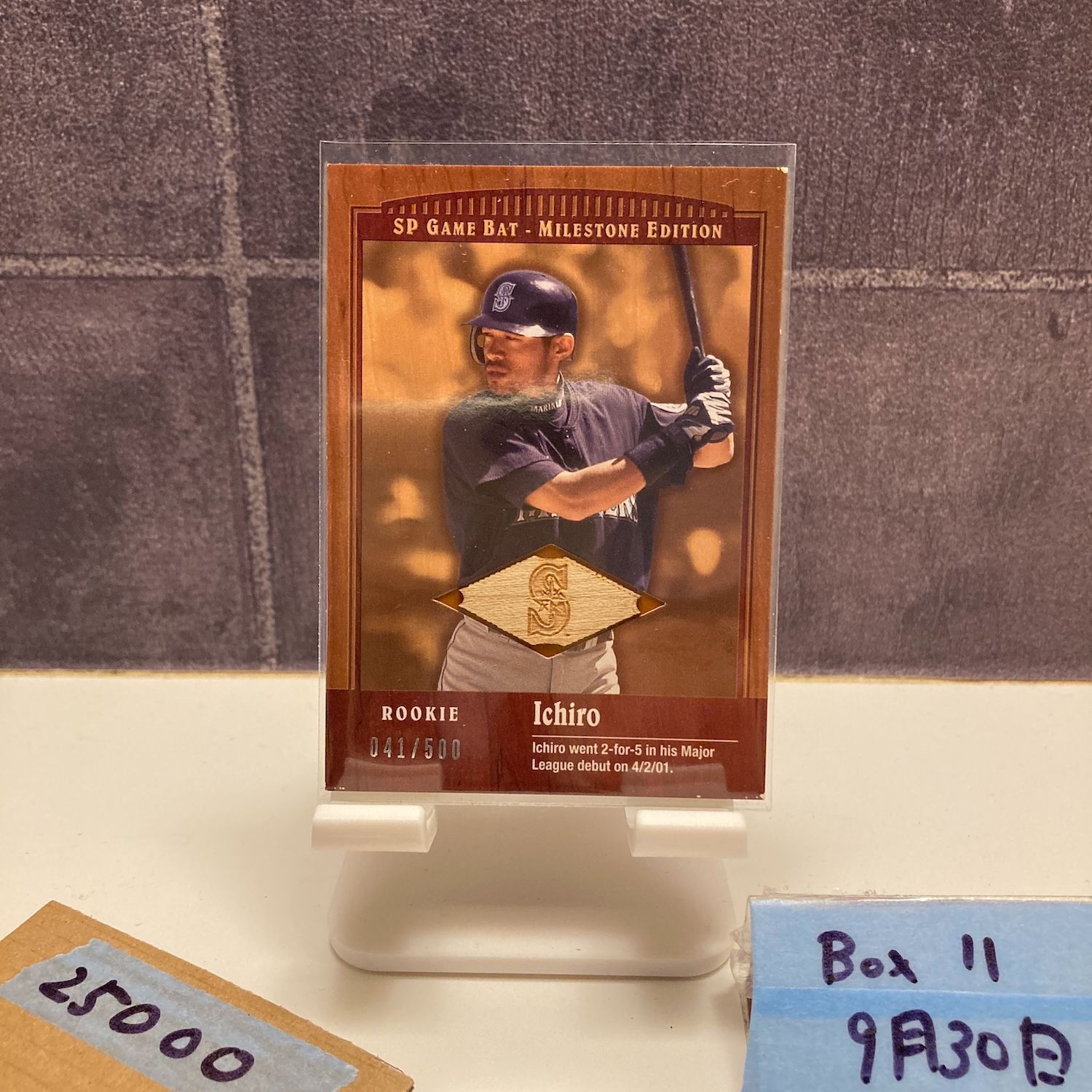 2001 Upper Deck SP Game Bat Milestone Edition イチロー 041 500 シアトルマリナーズ バット カード