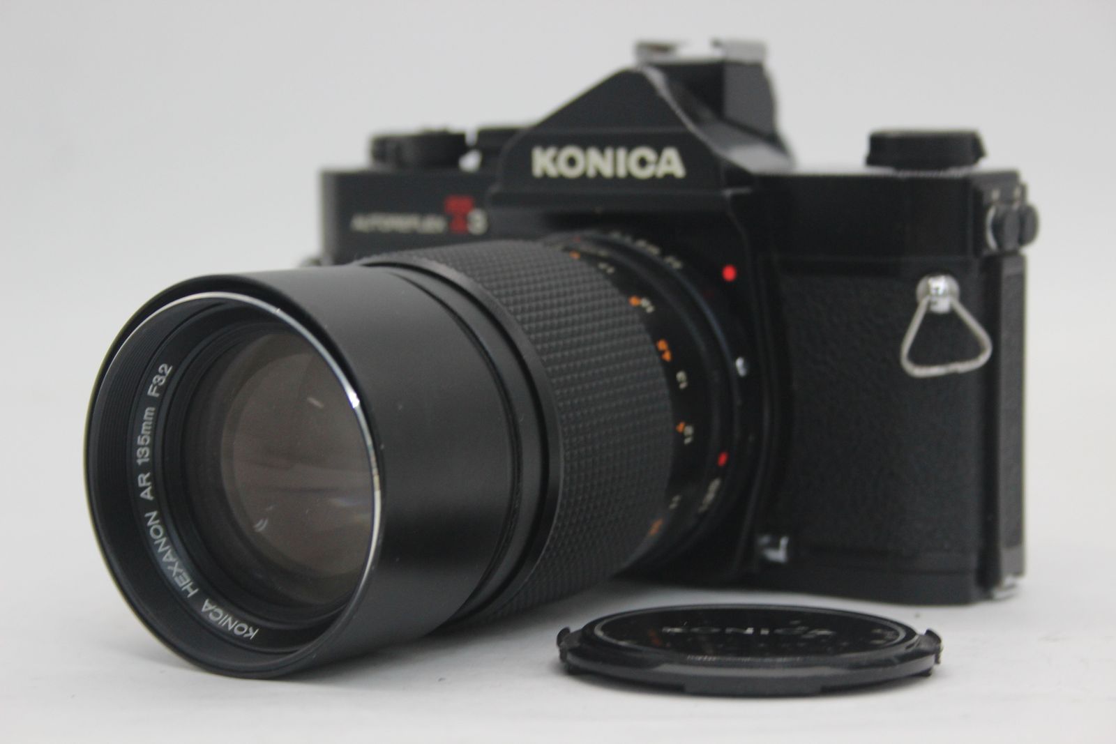 返品保証】 コニカ Konica Autoreflex T3 ブラック Hexanon AR 135mm 