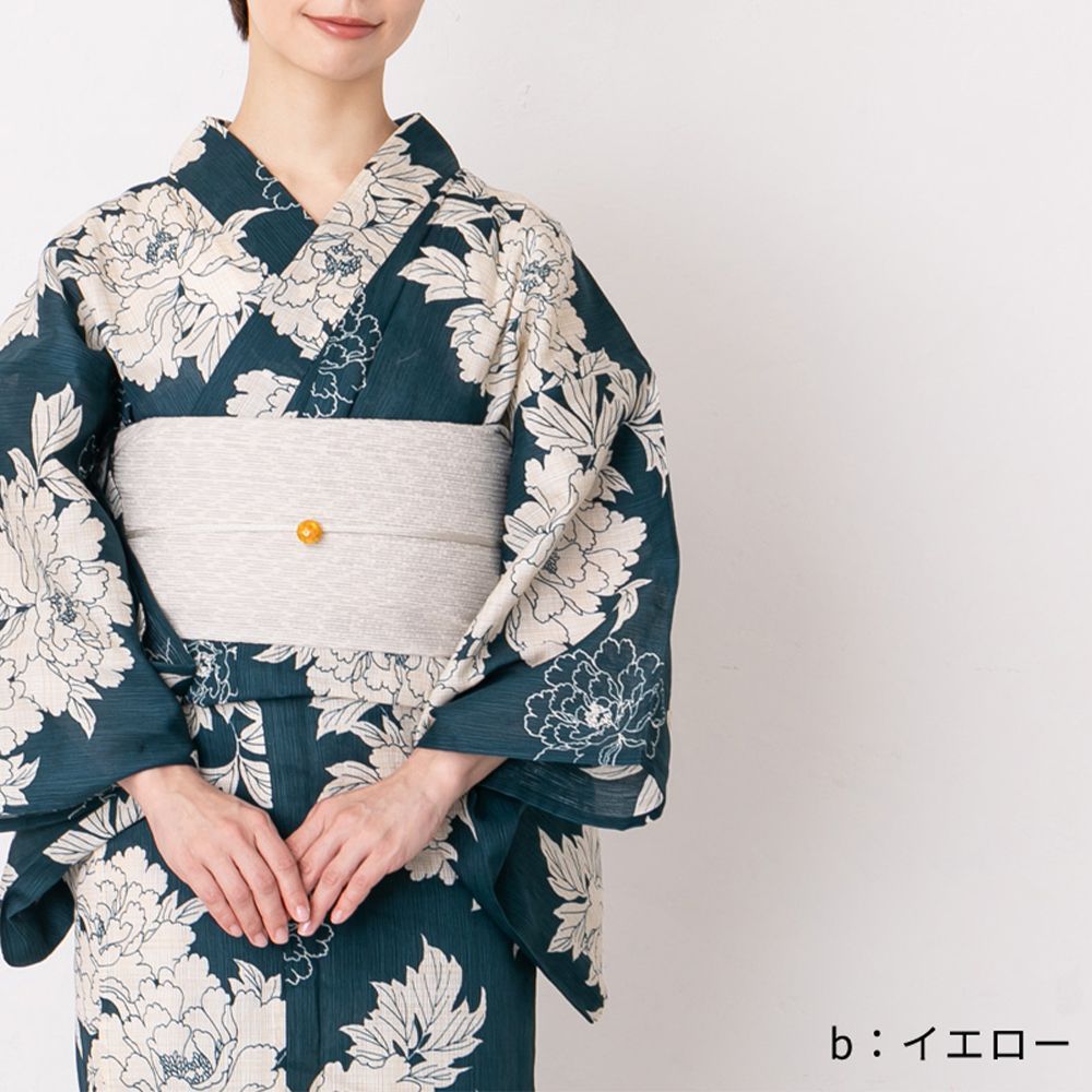 帯飾り 浴衣 シルバー 帯締め 丸型帯留め 2点セット [全7種類]｜浴衣