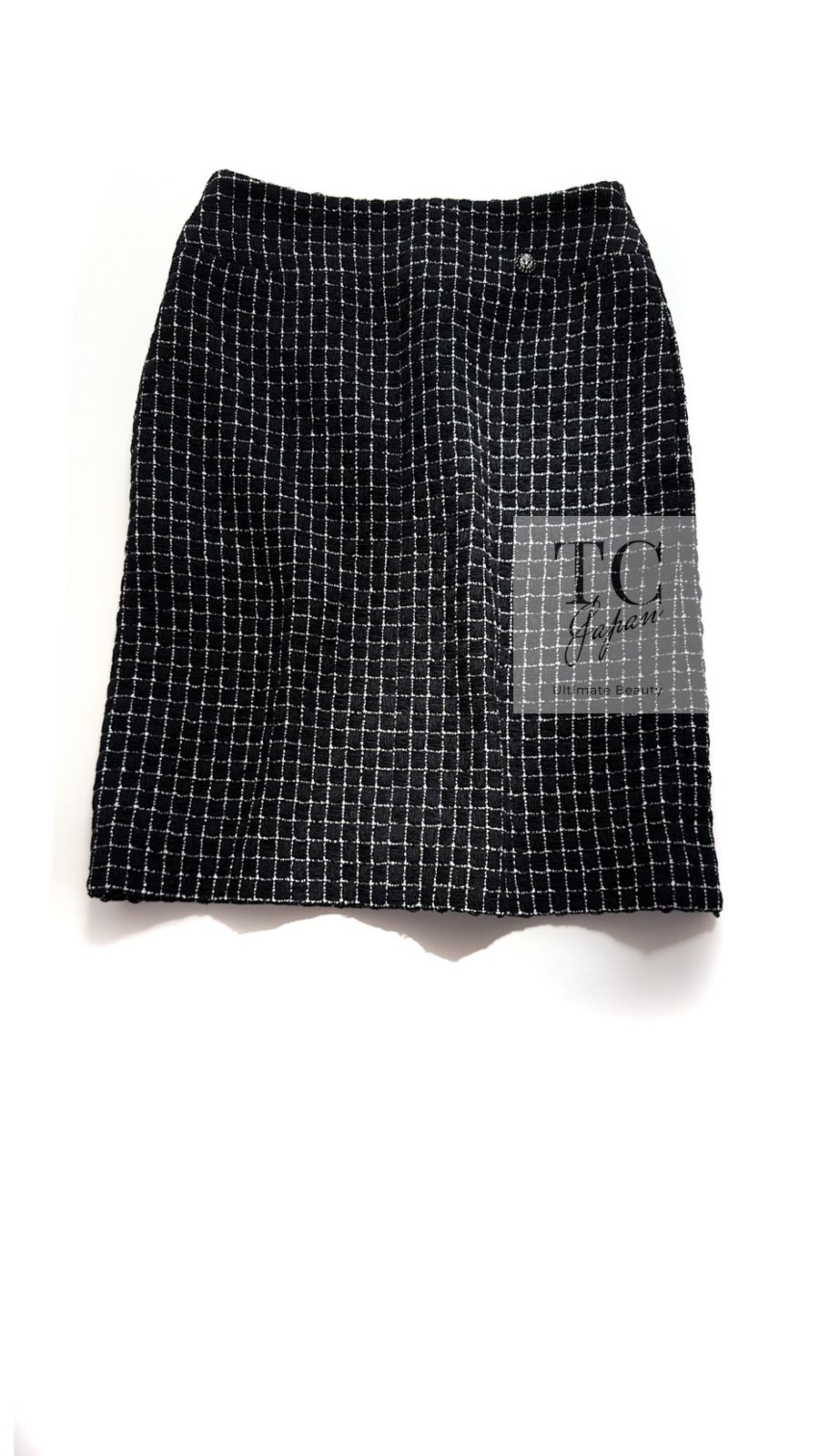 シャネル ジャケット スーツ CHANEL 90万 ブラック チェック CC  