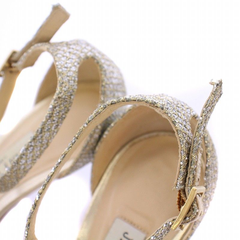 JIMMY CHOO(ジミーチュウ) サンダル 37 レディース - ゴールド