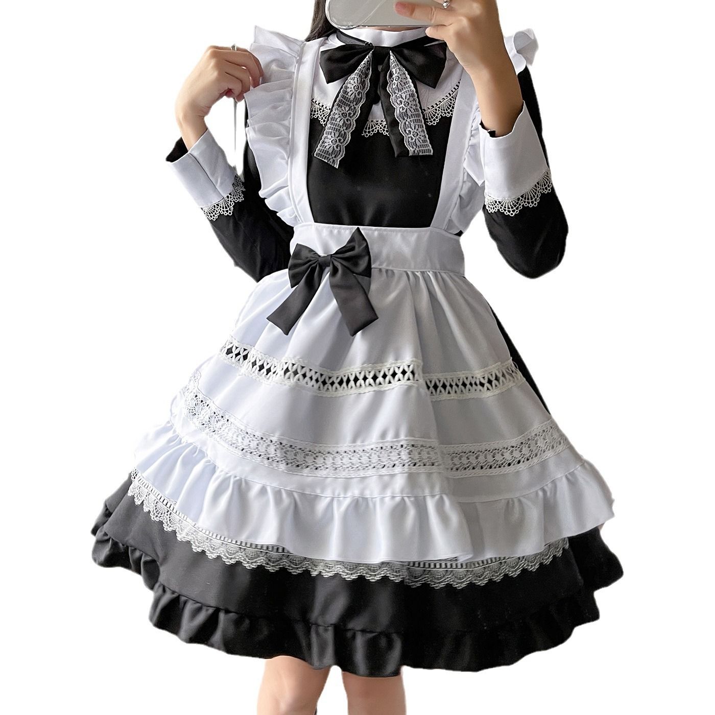 メイド服 イギリス風 長袖 コスプレ 演出服 大きいサイズ